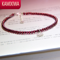 KAMIXIWA石榴石脚链气质女生高级感酒红石榴石脚链精致女款脚链