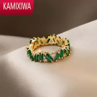 KAMIXIWAFatal Gaze 祖母绿戒指小众设计法式轻奢高级感时尚女士食指指环