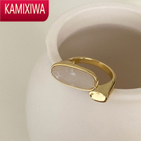 KAMIXIWAAplimit白贝母开口戒指女2022年简约复古小众设计时尚个性食指环