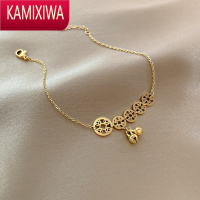 KAMIXIWA复古个性一串钱币脚链女夏小众设计2022年新款潮轻奢简约高级感