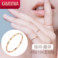 KAMIXIWA珠宝金轻奢戒指女小众设计时尚个性素圈指环送女友饰品