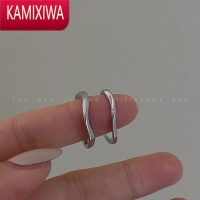 KAMIXIWA几何方形开口情侣戒指女冷淡风简约银食指戒小众设计可调节指环