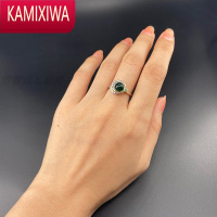 KAMIXIWA聘婷集墨西哥蓝珀5A净水戒指女款圆珠百搭珠宝首饰女款520礼物