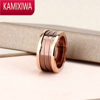 KAMIXIWABV小红人黑白陶瓷戒指 银玫瑰金咖啡色戒指情侣 网红