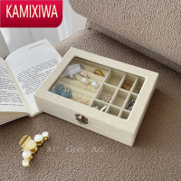 KAMIXIWA85度灰ins风大容量防氧化首饰盒耳钉耳环项链戒指配饰收纳盒