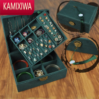 KAMIXIWA复古风珠宝多层功能首饰收纳盒饰品耳钉耳环项链戒指超大容量简约