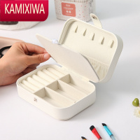 KAMIXIWA轻奢ins风皮革高级感首饰盒精致饰品双层耳钉戒指珠宝礼品收纳盒