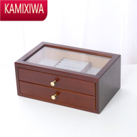 KAMIXIWA木制大容量首饰盒耳钉收纳盒中国风复古项链饰品盒结婚礼物实木