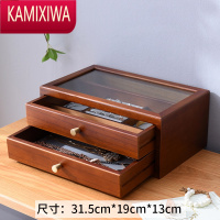 KAMIXIWA首饰盒2022新款精致首饰收纳盒高级感耳饰耳钉饰品收纳盒实木