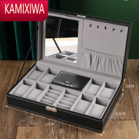 KAMIXIWA大容量精致带锁戒指盒公主手饰品整理盒手表收纳盒饰品项链盒