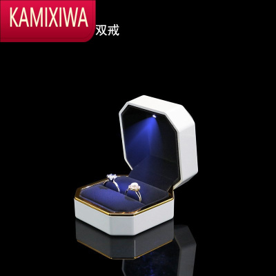 KAMIXIWA戒指盒创意求婚婚礼钻戒盒子项链单双仪式交换手镯收纳带灯