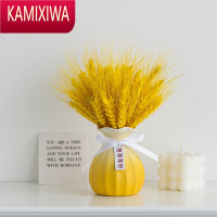 KAMIXIWAins风干花陶瓷花瓶轻奢客厅桌面居插花摆件大麦穗收银台装饰品