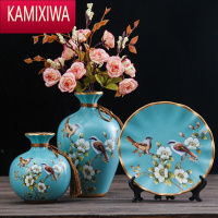 KAMIXIWA美式陶瓷花瓶摆件欧式现代客厅玄关电视柜酒柜创意居装饰品摆设
