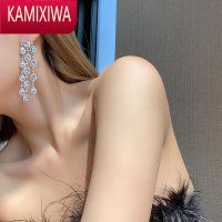 KAMIXIWA定制 韩国欧美春夏夸张水滴流苏超大耳环耳钉耳坠长款复古