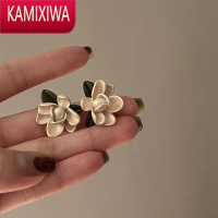 KAMIXIWA法式花朵烤漆耳环女巴洛克复古港风高级感小众设计耳钉2022年新款