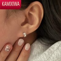 KAMIXIWA夙伴设计师22年新款极简银针潮耳环女简约冷淡风ins小众款耳饰