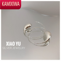 KAMIXIWA泰国 鲁伯特之泪 s银气质百搭水滴螺旋简约耳环亮银耳饰