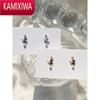 KAMIXIWACOLIYKENNY蝴蝶珍珠爬行耳环套装韩国气质简约冷淡风耳钉耳挂浪漫