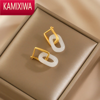 KAMIXIWA和田玉耳环耳坠女小众高级感冷淡风ins时尚简约S银耳扣