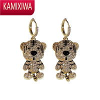 KAMIXIWA戚薇2022新年老虎耳环高级感轻奢百搭小众设计感气质虎年耳钉