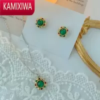 KAMIXIWA戴尼洛设计法式复古宫廷轻奢祖母绿个性气质潮耳钉雅时尚耳钉