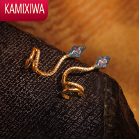 KAMIXIWA绘间手绘金色王朝-蛇语]拽媚酷帅男女生肖耳骨夹耳环耳夹耳饰