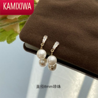 KAMIXIWA顾佳三十而已珍珠耳环2022年新款气质女高级感轻奢蚊香盘耳夹耳饰