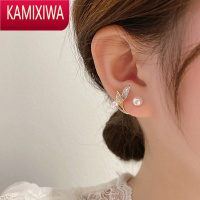 KAMIXIWA韩国小树叶珍珠耳环2022年新款潮小众设计感高级耳饰气质轻奢耳钉