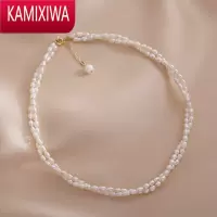 KAMIXIWA粒珍珠项链女双层气质简约小众设计感2021年新款ins风锁骨链