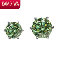 KAMIXIWA S moissanite earring 银绿色莫桑钻耳钉男嘻哈女耳饰