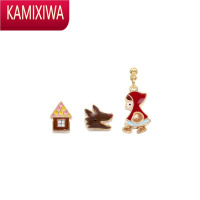 KAMIXIWA耳夹无耳洞女可爱卡通爱丽丝耳坠个性ins清新耳环组合套装