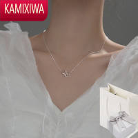 KAMIXIWA999银千纸鹤项链女小众设计高级锁骨链吊坠银饰银送女友