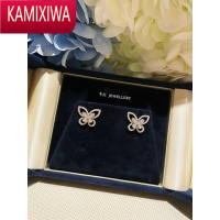 KAMIXIWAСrаf幻影蝴蝶耳钉女轻奢白金银钻石耳环耳饰高级感气质网红潮