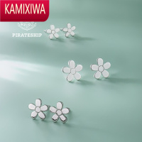 KAMIXIWA]银饰花朵耳钉女气质韩系甜美银耳环银简约百搭耳坠