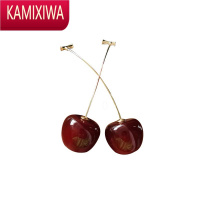 KAMIXIWA时尚樱桃耳环长款车厘子耳坠仙气森系学生耳饰品耳钉个性气质通勤