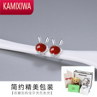 KAMIXIWA银耳钉女生肖兔耳饰小众设计感高级ins风冷淡生日礼物养耳洞