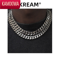 KAMIXIWA 高品质 45cm古巴锁骨颈项链cuban link立体切割 嘻哈choker