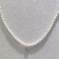 KAMIXIWA银淡水爱心珍珠项链轻奢小众珠锁骨链通勤复古女高级感