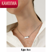 KAMIXIWAEGO ACC艺术 冷淡风简约方牌锁骨链女中性休闲双层叠戴吊坠项链