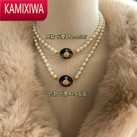 KAMIXIWA2022年新款欧美轻奢小众设计毛衣链lisa西太后土星珍珠项链女