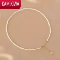 KAMIXIWA珍珠项链小粒不规则锁骨链高级小众少女吊牌颈链