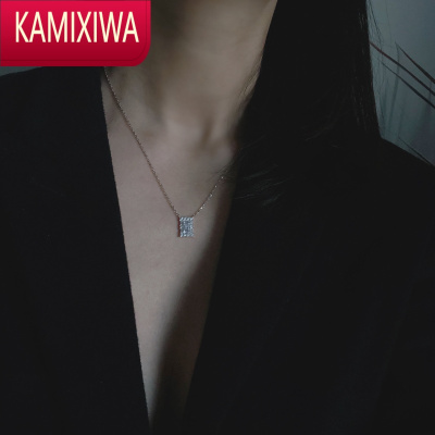 KAMIXIWA 小众设计师款百搭个性饰品网红chic方糖项链银
