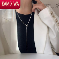 KAMIXIWA新款韩版S银重工圆珠链花生扣拉抽流苏随意调节项链男女