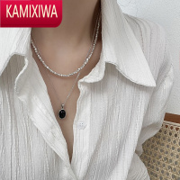 KAMIXIWA韩版s银碎银子项链女锁骨链轻奢小众百搭设计感简约颈链方块