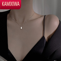 KAMIXIWA小金条项链女小众设计感高级轻奢吊坠气质银锁骨链2022年新款潮