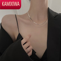 KAMIXIWA银双层叠戴项链夏冷淡风简约2022年新款轻奢小众气质颈链锁骨链