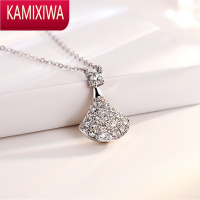 KAMIXIWA小裙子项链2022年新款女玫瑰金扇形吊坠送闺蜜生日礼物情人节礼物