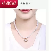 KAMIXIWA近圆强光淡水珍珠项链妈妈款女银送母亲婆婆长辈生日结婚礼物