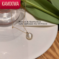 KAMIXIWA520礼物送女友猫眼石项链女夏季锁骨链金轻奢高级感可转动颈链