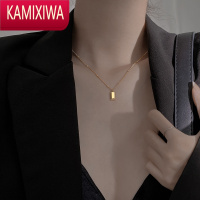 KAMIXIWA网红小金条几何轻奢项链2022年新款女高级设计感小众不掉色锁骨链